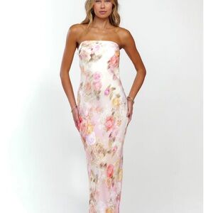Floral Strapless Maxi Dress